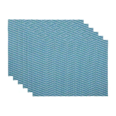 Design Imports Storm Blue Textured Twill Weave 6-pc. Placemats