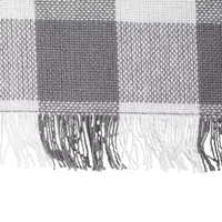 Design Imports Gray Heavyweight Check Fringed 6-pc. Table Linen Set