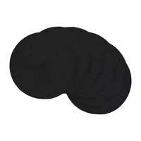 Design Imports Black Round 6-pc. Placemats