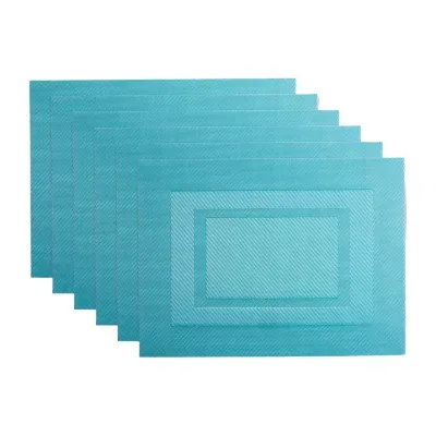Design Imports Teal Doubleframe 6-pc. Placemats