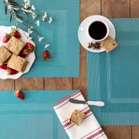 Design Imports Teal Doubleframe 6-pc. Placemats