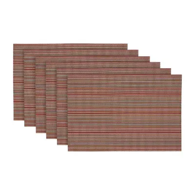 Design Imports Tango Red Stripe 6-pc. Placemats