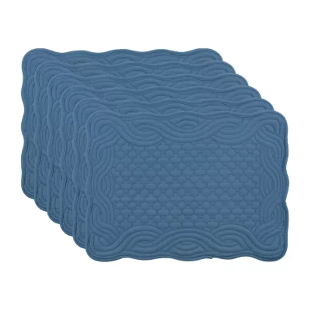 Design Imports French Blue Quilted Farmhouse 6-pc. Placemats