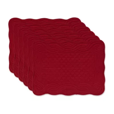 Design Imports Cranberry Quilted Farmhouse 6-pc. Placemats