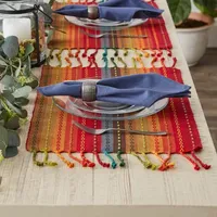Design Imports Spice Tonal Stripe With Fringe 6-pc. Placemats