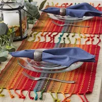 Design Imports Spice Tonal Stripe With Fringe 6-pc. Placemats