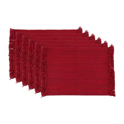 Design Imports Variegated Redwood Fringe 6-pc. Placemats