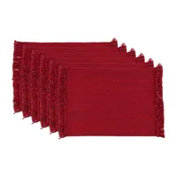 Design Imports Variegated Redwood Fringe 6-pc. Placemats