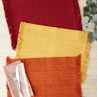 Design Imports Variegated Redwood Fringe 6-pc. Placemats