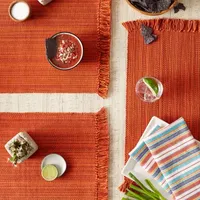 Design Imports Variegated Burnt Orange Fringe 6-pc. Placemats