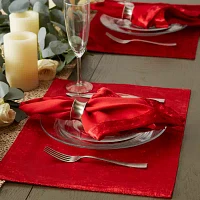 Design Imports Red Velvet 4-pc. Table Linen Sets