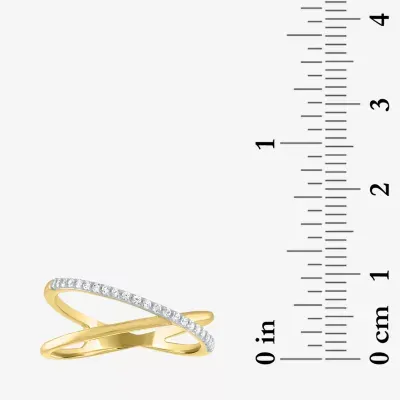 Diamond Addiction (G-H / Si2-I1) Womens 1/10 CT. T.W. Lab Grown White 10K Gold Delicate Cocktail Ring