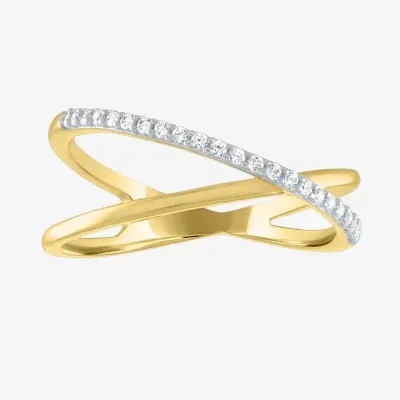 Diamond Addiction (G-H / Si2-I1) Womens 1/10 CT. T.W. Lab Grown White 10K Gold Delicate Cocktail Ring