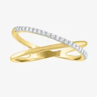 Diamond Addiction (G-H / Si2-I1) Womens 1/10 CT. T.W. Lab Grown White 10K Gold Delicate Cocktail Ring