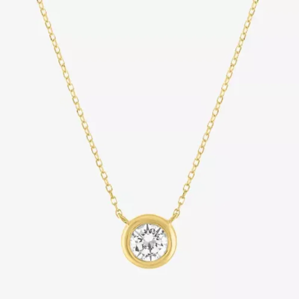 Diamond Addiction (G-H / Si2-I1) Womens 1/2 CT. T.W. Lab Grown White 10K Gold Round Pendant Necklace