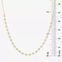 Diamond Addiction Womens 1/4 CT. T.W. Natural White Diamond 14K Gold Over Silver Sterling Silver Tennis Necklaces