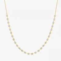 Diamond Addiction Womens 1/4 CT. T.W. Natural White Diamond 14K Gold Over Silver Sterling Silver Tennis Necklaces