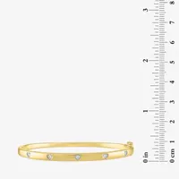 Diamond Addiction 1/10 CT. T.W. Natural White Diamond 14K Gold Over Silver Sterling Silver Heart Bangle Bracelet