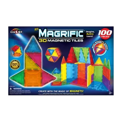 Cra-Z-Art Magrific 3d Magnetic Tiles - Magnetic Toy Set  (100-Piece) Building Set