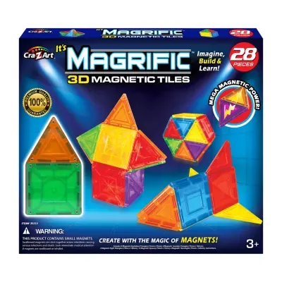 Cra-Z-Art Magrific 3d Magnetic Tiles - Magnetic Toy Set (28-Piece) Building Set