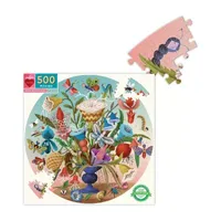 Eeboo Piece And Love Crazy Bug Bouquet 500 Piece Round Jigsaw Puzzle Puzzle
