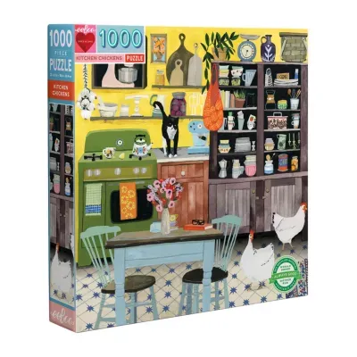 Eeboo Piece And Love Kitchen Chickens 1000 Piece Square Adult Jigsaw Puzzle Puzzle