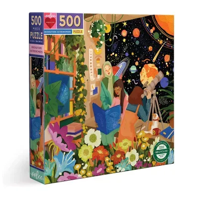 Eeboo Piece And Love Bookstore Astronomers 500 Piece Adult Square Jigsaw Puzzle Puzzle