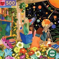 Eeboo Piece And Love Bookstore Astronomers 500 Piece Adult Square Jigsaw Puzzle Puzzle