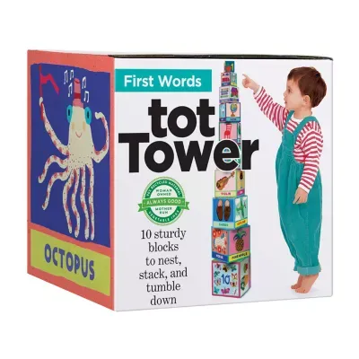 Eeboo First Words Tot Tower Stacking Blocks
