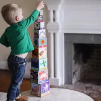 Eeboo First Words Tot Tower Stacking Blocks