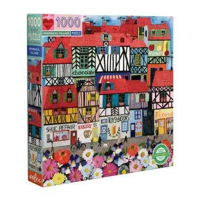 Eeboo Piece And Love Whimsical Village  1000 Piece Square Adult Jigsaw Puzzle Puzzle