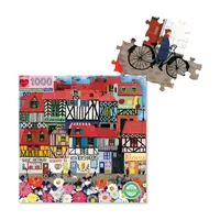 Eeboo Piece And Love Whimsical Village  1000 Piece Square Adult Jigsaw Puzzle Puzzle