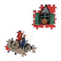 Eeboo Piece And Love Whimsical Village  1000 Piece Square Adult Jigsaw Puzzle Puzzle