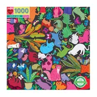 Eeboo Piece And Love Cats At Work  1000 Piece Square Adult Jigsaw Puzzle Puzzle