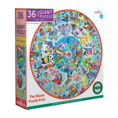 Eeboo Good Deeds 36 Piece Giant Round Jigsaw Puzzle For Kids Puzzle