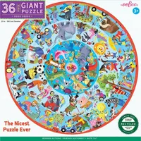 Eeboo Good Deeds 36 Piece Giant Round Jigsaw Puzzle For Kids Puzzle