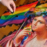 Eeboo Piece And Love Liberty Rainbow 1000 Piece Square Adult Jigsaw Puzzle Puzzle