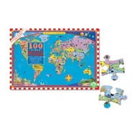 Eeboo World Map 100 Piece Puzzle Puzzle