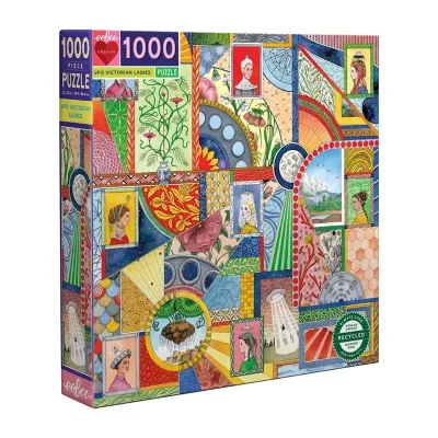 Eeboo Piece And Love Ufo Victorian Ladies 1000 Piece Adult Square Jigsaw Puzzle Puzzle