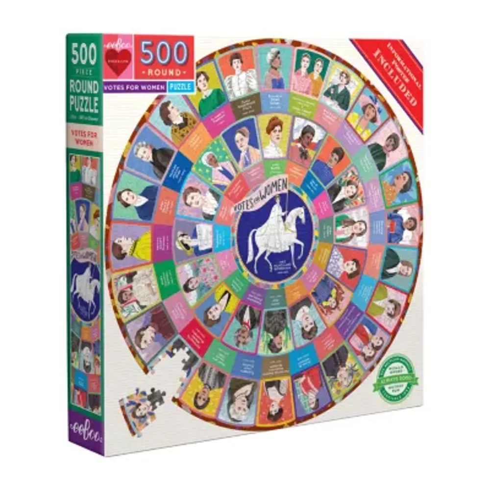 Eeboo Piece And Love Votes For Women 500 Piece Round Circle Jigsaw Puzzle Puzzle