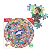 Eeboo Piece And Love Votes For Women 500 Piece Round Circle Jigsaw Puzzle Puzzle