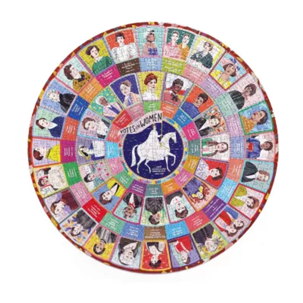 Eeboo Piece And Love Votes For Women 500 Piece Round Circle Jigsaw Puzzle Puzzle
