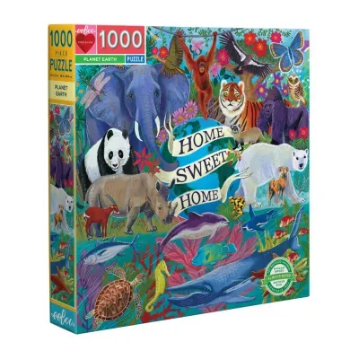 Eeboo Piece And Love Planet Earth 1000 Piece Square Adult Jigsaw Puzzle Puzzle