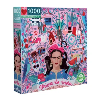 Eeboo Piece And Love Viva La Vida Frida Kahlo 1000 Piece Square Adult Jigsaw Puzzle Puzzle