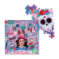 Eeboo Piece And Love Viva La Vida Frida Kahlo 1000 Piece Square Adult Jigsaw Puzzle Puzzle