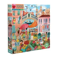 Eeboo Piece And Love Venice Open Market 1000 Piece Square Adult Jigsaw Puzzle Puzzle