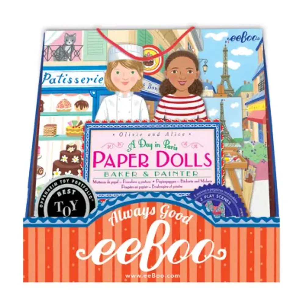 Eeboo Baker And Painter Paper Dolls Reusable Set 3-pc. Craft Kit