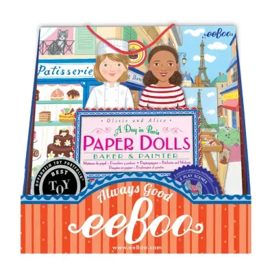 Eeboo Baker And Painter Paper Dolls Reusable Set 3-pc. Craft Kit