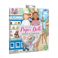 Eeboo Baker And Painter Paper Dolls Reusable Set 3-pc. Craft Kit