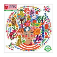 Eeboo Piece And Love Positivity 500 Piece Round  Circle Jigsaw Puzzle Puzzle